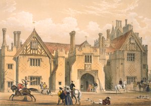 Toernooi oefening, Compton Wynyates, Warwick, midden 1600 door Joseph Nash