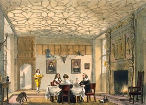 Middeleeuws familiediner, Wakehurst Place, Surrey, ca. 1600 door Joseph Nash