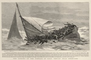 Het zinken van de sloep van H.M.S. Edgar nabij Chemulpo door Joseph Nash