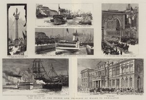 Het bezoek van de prins en prinses van Wales aan Newcastle door Joseph Nash