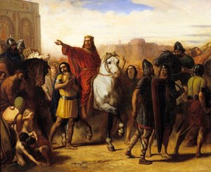 Triomfantelijke intocht van koning Clovis I in Tours in 508