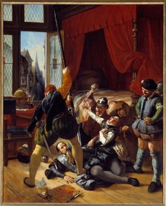 Oorlog van religie: Scene de la Saint Barthelemy, moord op Briou, gouverneur van de Prins van Conti, 24/08/1572