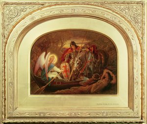 Hoe een engel Sir Galahad over Dern Mere roeide door Joseph Noel Paton