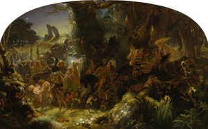 De Feeënroof: Het Meenemen van een Wisselkind - Midzomeravond door Joseph Noel Paton
