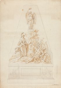 Studie voor het monument voor marinekapiteins William Bayne, William Blair en Lord Robert Manner