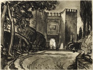 Een Poort van Segovia door Joseph Pennell