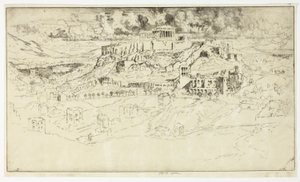 Athene vanaf het graf van Philopotes