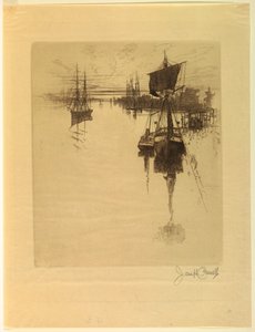 Onder Chestnut Street Brug door Joseph Pennell