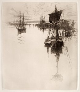 Onder Chestnut Street Bridge, Philadelphia, 1884 door Joseph Pennell