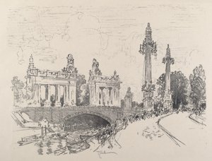 Brug bij Charlottenburg door Joseph Pennell