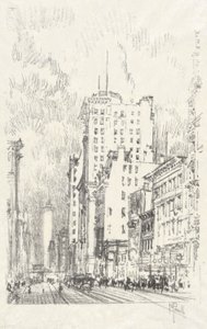 Broadway Boven 23rd Street, #11 in Iconophile Club Collectie door Joseph Pennell