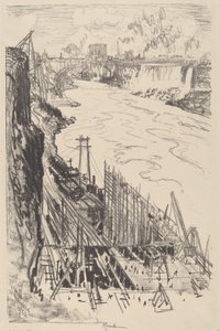 Bouw van een krachtcentrale, 1910