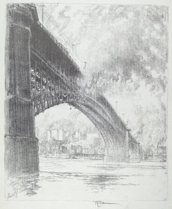 Eadsbrug, St. Louis door Joseph Pennell