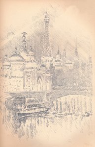 Vroeg avond effect, Parijse tentoonstelling, 1901 door Joseph Pennell