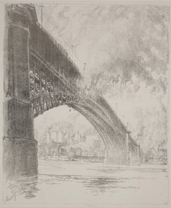 Oostbrug, St. Louis door Joseph Pennell