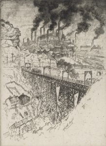 Edgar Thomson Werken, Bessemer, 1909 door Joseph Pennell