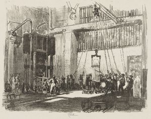 Engels Oorlogswerk: De Grote Granaat Bottelen door Joseph Pennell