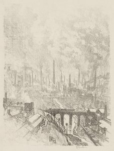 Engels Oorlogswerk: Munitie Stad, Nr. 1 door Joseph Pennell