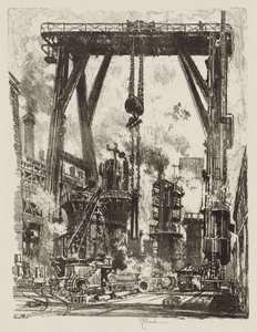 Engels Oorlogswerk: De Oude Kanonput door Joseph Pennell