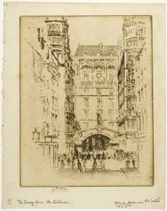Ingang van het Savoy Hotel door Joseph Pennell