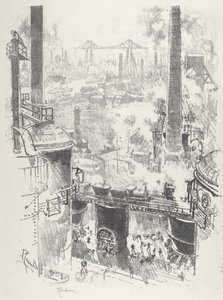 Vanaf de toppen van de ovens door Joseph Pennell