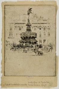 Gilberts Monument, Piccadilly Circus door Joseph Pennell