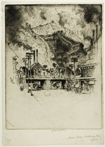 Hoofdstraat, Mahanoy City door Joseph Pennell