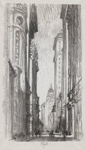 Nassau Street, #5 in Iconophie Club Collectie door Joseph Pennell