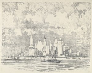 New York vanaf Ellis Island