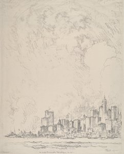 New York vanuit Brooklyn door Joseph Pennell