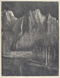 Nacht in de Yosemite door Joseph Pennell