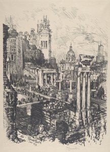 Oud en Nieuw Rome, Victor Emanuel Monument, 1911 door Joseph Pennell