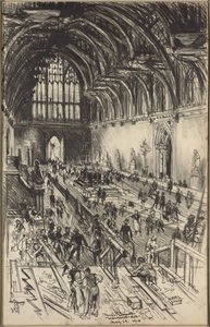 Voorbereidingen voor de Lijkstaat van Edward VII door Joseph Pennell