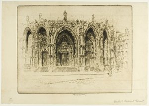 Puerta Visagara, Poort van Madrid, Toledo door Joseph Pennell