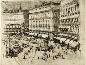 Zomerdag in Madrid door Joseph Pennell