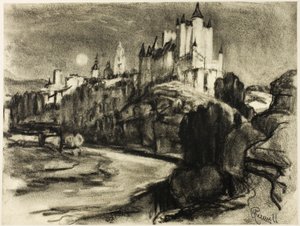 Het Alcazar, Segovia door Joseph Pennell