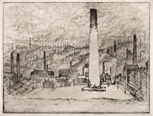 De Grote Schoorsteen, Bradford door Joseph Pennell