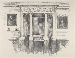 De Hal in Cliveden, 1912 door Joseph Pennell