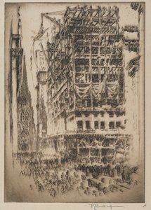 De nieuwe beurs, 1921 door Joseph Pennell