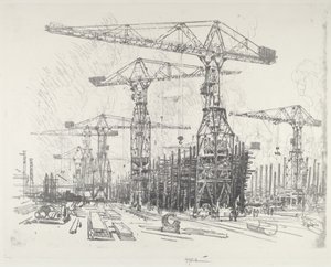 De Oude Scheepswerf door Joseph Pennell