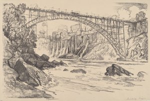 De Stalen Brug, 1910 door Joseph Pennell