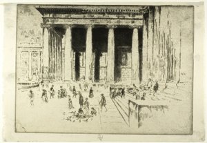De trappen, British Museum door Joseph Pennell