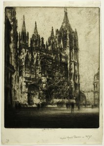 De westelijke gevel, Rouen kathedraal door Joseph Pennell