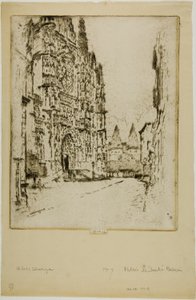 Torens van het bisschoppelijk paleis, Beauvais door Joseph Pennell