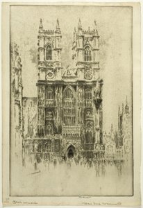 Westelijke Voorgevel, Westminster Abbey door Joseph Pennell