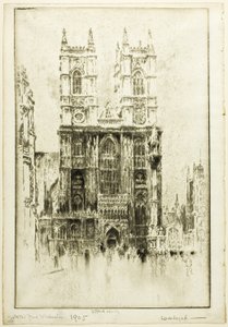 Westelijke Voorzijde, Westminster Abbey door Joseph Pennell