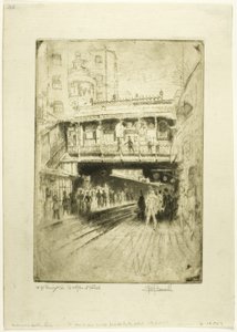 Westminster Bridge Station door Joseph Pennell