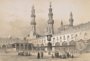 22. Binnenplaats van de Moskee el Ahzar, in Caïro, 1843 door Joseph Philibert Girault De Prangey