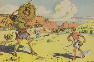 David en Goliath door Joseph Porphyre Pinchon