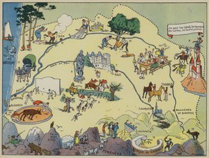 Gascogne-Béarn (kleur litho)